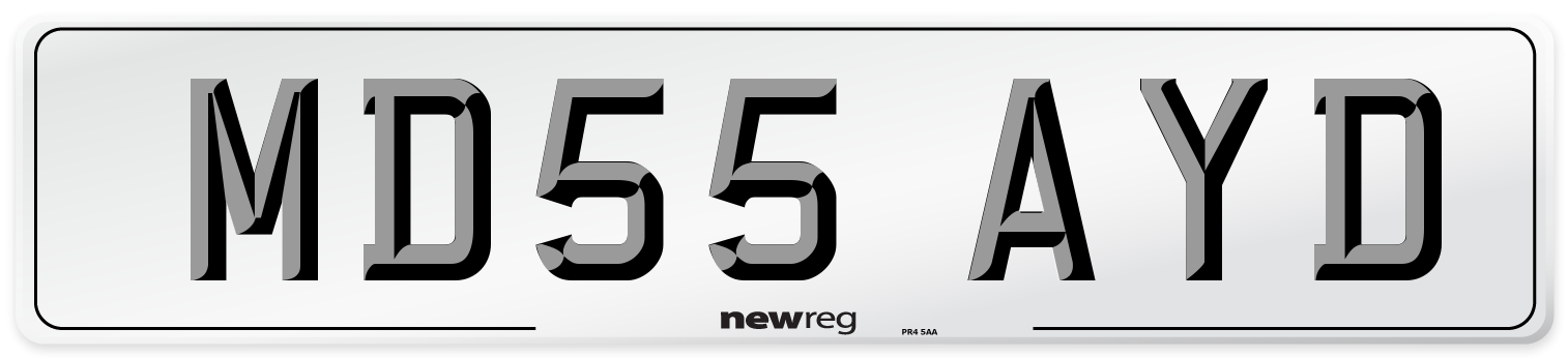 MD55 AYD Number Plate from New Reg
